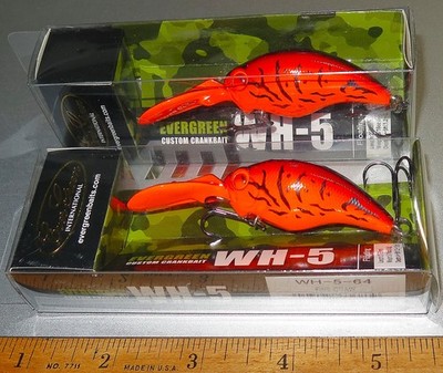Lot of Two (2) EVERGREEN INTERNATIONAL WH-5-64 Custom Crankbaits NEW