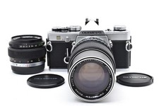 Olympus OM-1 35mm SLR Camera Silver w/ 50mm  75-150mm Lenses From JAPAN 3309