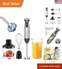 Powerful 4-in-1 Handheld Blender: 500W Turbo Mode, Whisk & Chopper Bowl Included