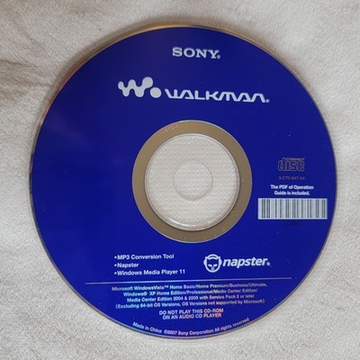 Sony Walkman CD-ROM MP3 conversion tool, Napster & Windows Media Player 11