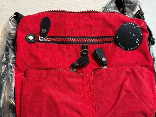 Sydney Love Red Canvas Crossbody Purse NWT Double Pocket Zippered Front