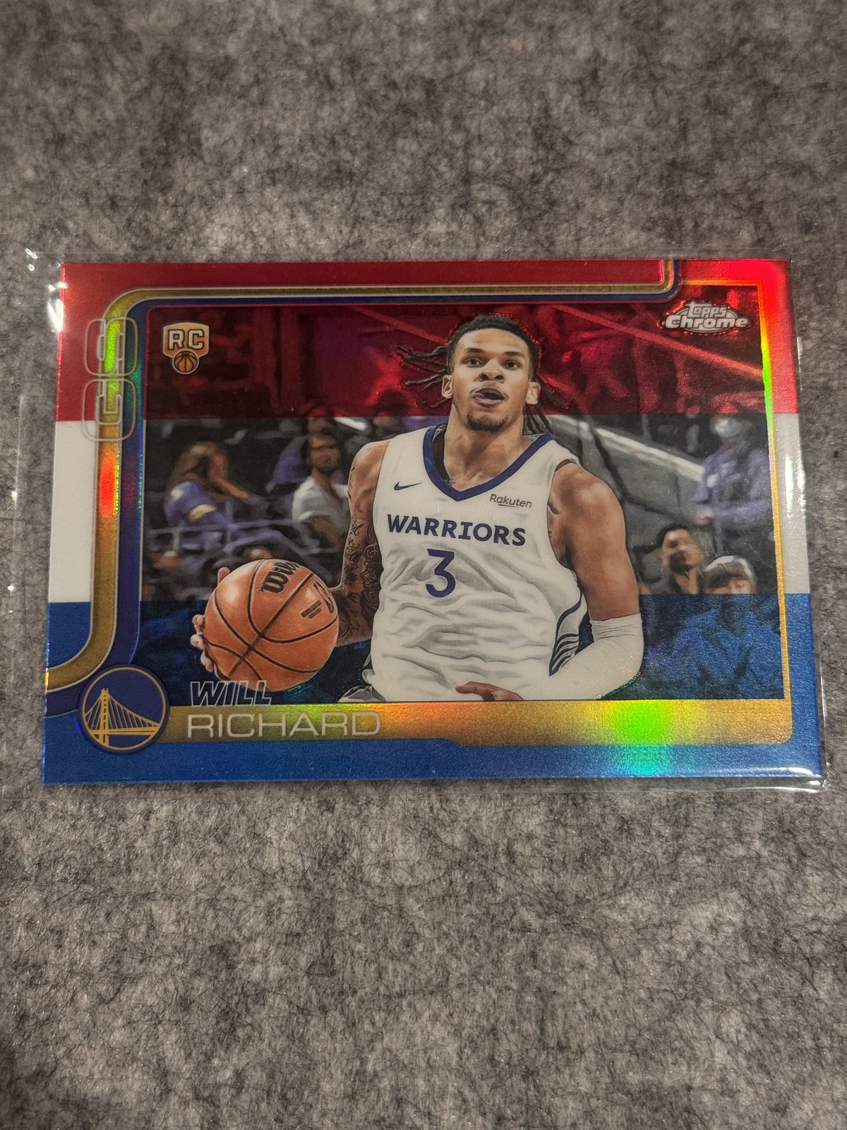 2025-26 Topps Chrome #287 Will Richard Red White and Blue Refractor