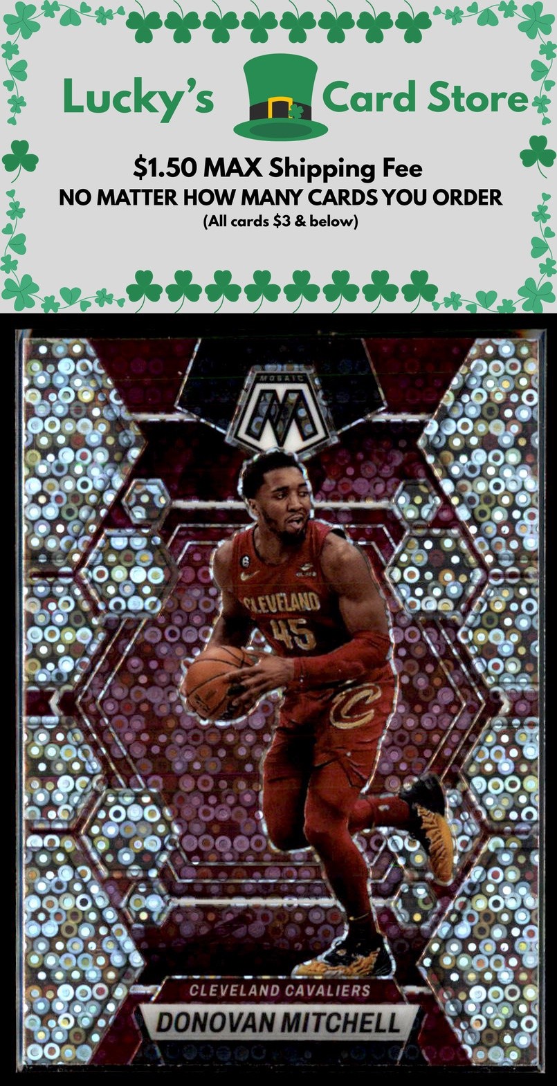 2022-23 Panini Mosaic #5 Donovan Mitchell Fast Break Silver