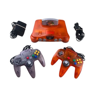 Nintendo N64 Funtastic Fire Orange Console W/ Two Controllers