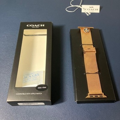 Coach Apple Watch Armband Mesh Blume Roségold Gebraucht aus Japan