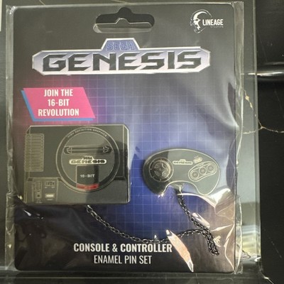 SEGA Genesis Console & Controller Pin Set Enamel Retro Gaming
