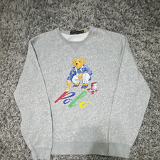 Polo Ralph Lauren Polo Bear Gray Crewneck Pullover Sweatshirt Men s M