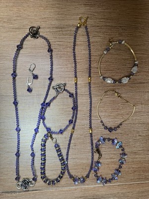 8 Piece Lot Beaded Amethyst Jewelry