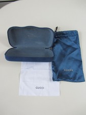 GUCCI Large Blue Velvet Hard ClamShell Sunglasses Eyeglasses Case, Pouch Cloth