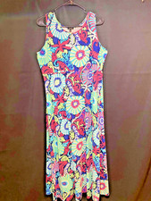 Talbots Keyhole Floral Maxi Dress Size 1Xp Multicolored Stretch