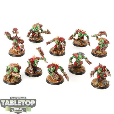 Orks - 10x Ork Beast Snagga Boyz - bemalt