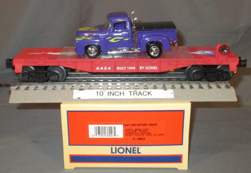 Coche plano Lionel 36046 Custom 6424 Red Hot Rod con camioneta Chevy O/027 ga. EE. UU. 1999 | Zustand: Used