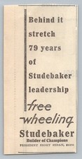 1931 Studebaker President Eight Sedan Free Wheeling Car Print Ad Ephemera 1931 Studebaker President Eight Sedan Free Wheeling Car Print Ad Ephemera