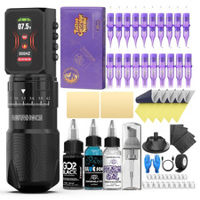 Wormhole 2300Mah Battery Wireless Tattoo Kit for Artists  Beginners