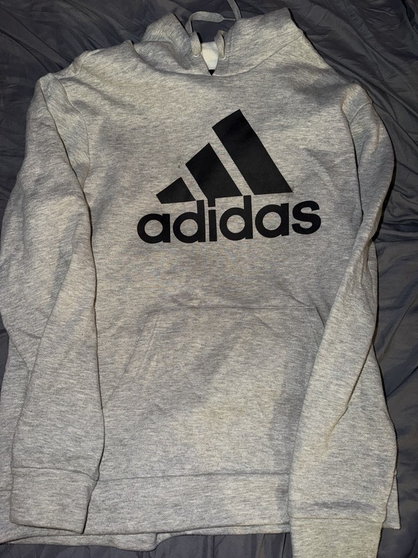 adidas Men's Hoodie Pullover Sweatshirt Gray, Size Large