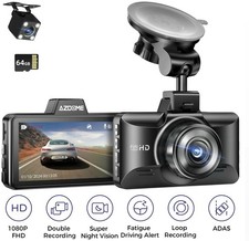 AZDOME M01 PRO Dual Lens Dash Front and Rear Car DVR G-Sensor DashCam