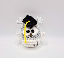Snowy Owl Graduation Gift, Small Handmade Stuffed Animal Plush