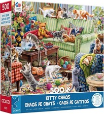 - Paws Gone Wild - Kitty Chaos - 500 Piece Jigsaw Puzzle