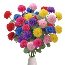 Artificial Spring Flowers with Green Eucalyptus Leaves 12 Pack Colorful Flora...