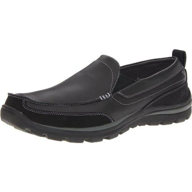 skechers loafers black