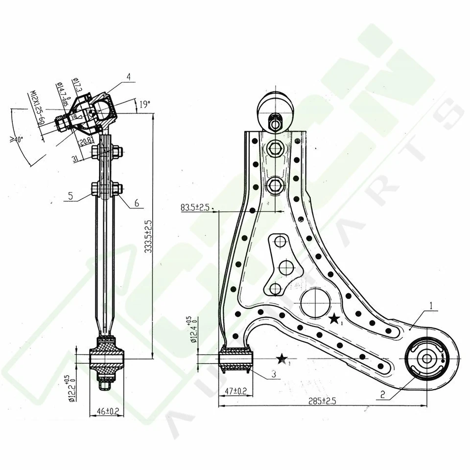 8x Front Suspension Control Arms Tie Rods Set For 2004 - 2010  Chevrolet Aveo Foto 4 de 4