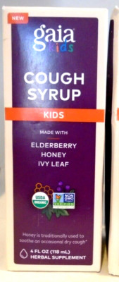 Gaia Herbs KIDS Cough Syrup, Elderberry, Honey, Ivy Leaf Ages 2yr + 4oz