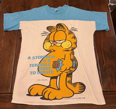 Vintage 1978 GARFIELD Applause 50/50 USA A Stomach is a terrible thing to waste