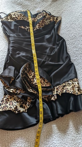 NWT'S CLARISSE Black SILKY Animal Print FORMAL Cocktail Prom Dress Size 8 Womens - Picture 5 of 12