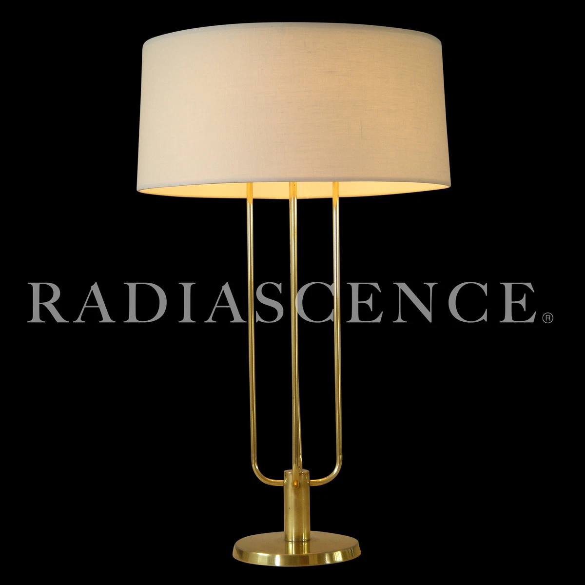 KURT VERSEN MINIMALIST ATOMIC SPACE AGE MODERN LRG BRASS TABLE