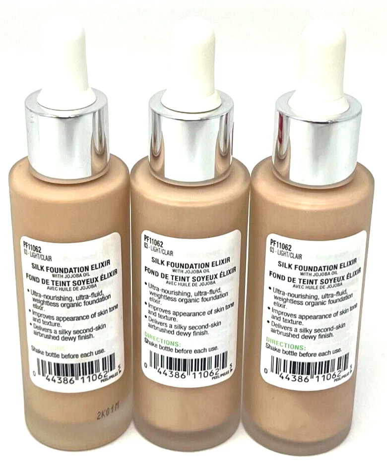 (3) Physicians Formula Organic Wear Silk Foundation Elixir 1 fl oz Ea 03 - Light - Image 3 of 3