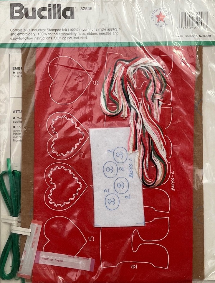 Vintage NOS Bucilla TEDDY BEAR GARLAND Felt Christmas Ornaments Kit vintage-nos-bucilla-teddy-bear-garland-felt-christmas-ornaments-kit