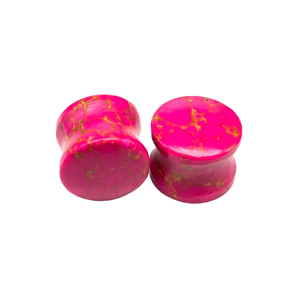 Tapones de cristal turquesa cobre rosa tamaño 8g-2 1/8" 2 piezas tamaños personalizados disponibles Foto 4 de 4