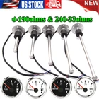 2'' 52mm Boat Fuel Level Gauge 240-33ohms Fuel Level Gauge Sensor Sender Unit US