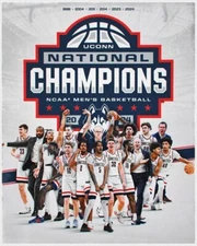 2024 CONNECTICUT HUSKIES Glossy 8x10 Photo National Champions Print UConn Poster