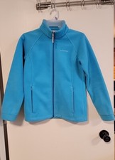 Columbia Youth Girls Blue Full Zip Long Sleeve Fleece Jacket Size L 14/16 