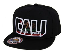 California Republic Hat Cap CALI Classic Bear Snapback Flat Bill Baseball Cap 