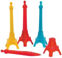 Eiffel Tower Pens (12 Pack) Plastic Assorted Black Ink 5 3/4 Eiffel Tower Pens (12 Pack) Plastic Assorted Black Ink 5 3/4
