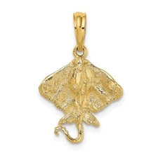 New 14k Gold Stingray Pendant 