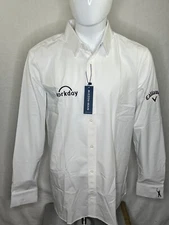 Mizzen Main Shirt Mens White Leeward Large Trim Fit Long Sleeve MSRP $125