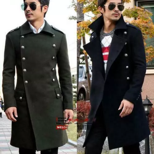 Mens double breasted military jacket clearance