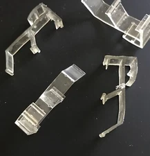 1" Double Slat CLEAR VALANCE CLIPS for Horizontal Wood or Mini Blinds (2-Pack)