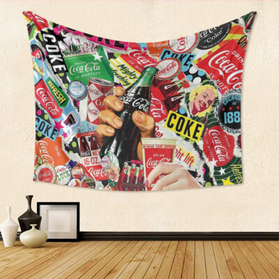 Coca-Cola Classic Coke Single-Side Print Tapestry Room Decorate Soft And Smoot