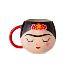 Sass & Belle Frida Face Shaped Mug Boho Fiesta Flower Design Coffee Tea Cup