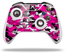 Skin for XBOX One S X Controller WraptorCamo Digital Camo Hot Pink Vinyl Decal