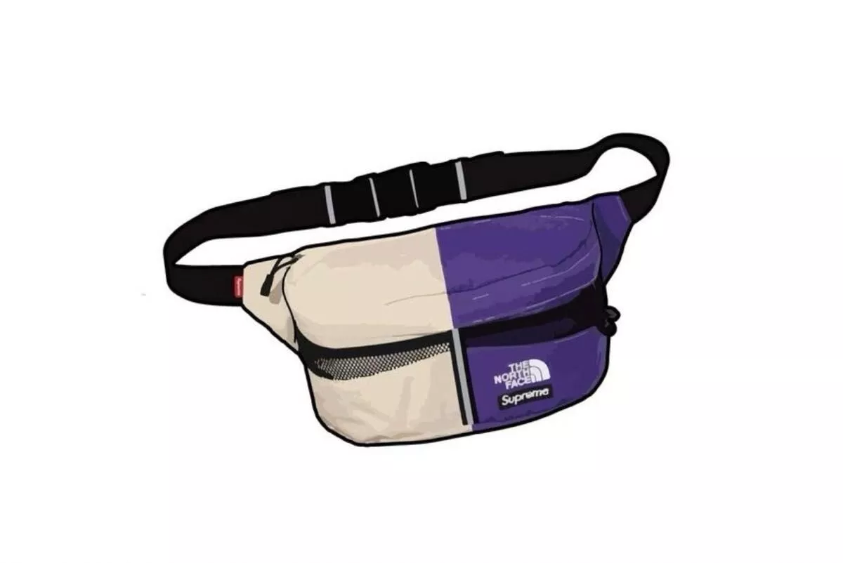 SUPREME x The North Face sac à taille fendu   gravier / pic violet   OS   SS24