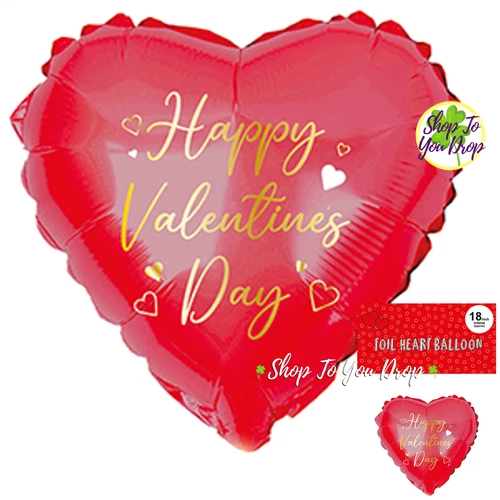 18" HAPPY VALENTINES DAY RED  FOIL HEART BALLOON Party Decoration Love Gift💕 - Picture 1 of 6