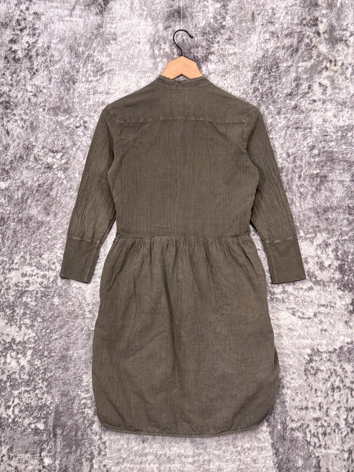 James Perse 连衣裙 0 / XS 女式绿色编织实用口袋衬衫风格 — 第 3/4 张图片