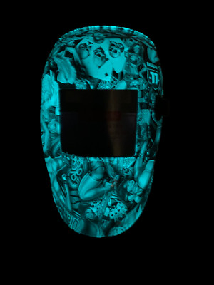 WeldingHelmet AUTODARK WHAM10 Series WhitetoBlue Glow in the Dark Naughty Boy