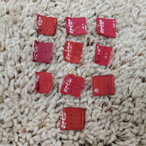 Lot of 10 Vintage Levis Scrap Repair Craft Jean Red Tab Tabs USA 501 505 517  - Picture 1 of 5