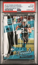 THE ONLY PSA 2019 Donruss Threads Relic Christian McCaffrey Game Used RED PRINT